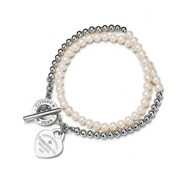 [⭐Luxery Jewels]RETURN TO TIF HEART TAF BEAD PEARL BRACELET