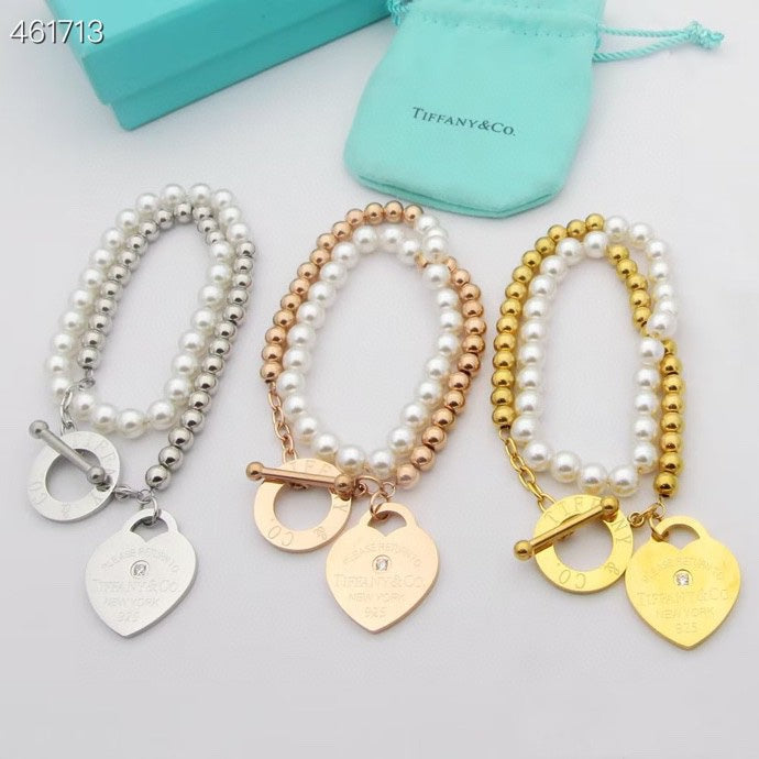 [⭐Luxery Jewels]RETURN TO TIF HEART TAF BEAD PEARL BRACELET