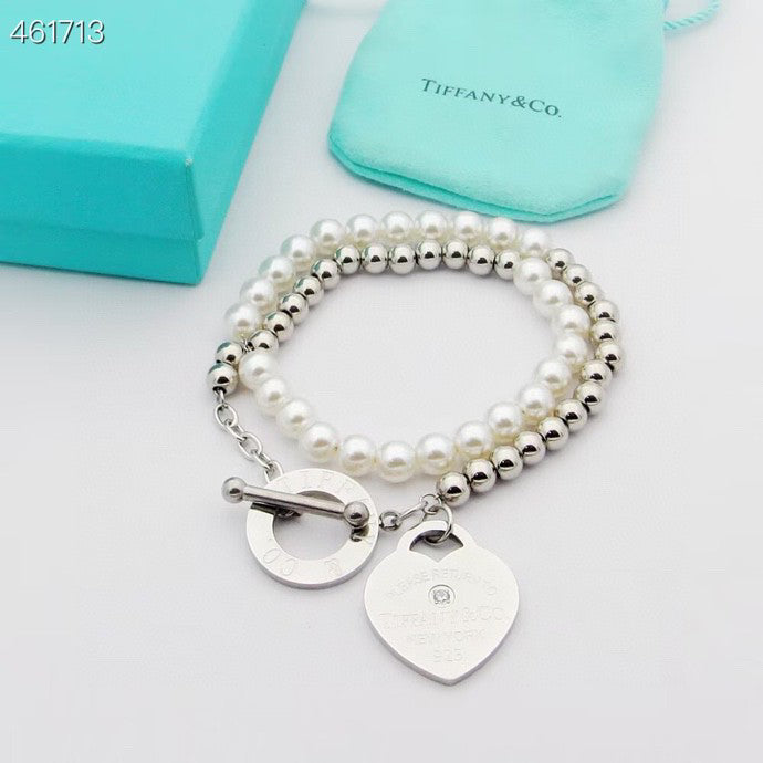 [⭐Luxery Jewels]RETURN TO TIF HEART TAF BEAD PEARL BRACELET