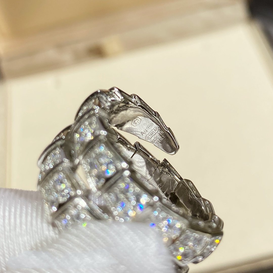 [⭐Luxus]SERPENTI DOPPELRING SILBER DIAMANTBESETZT