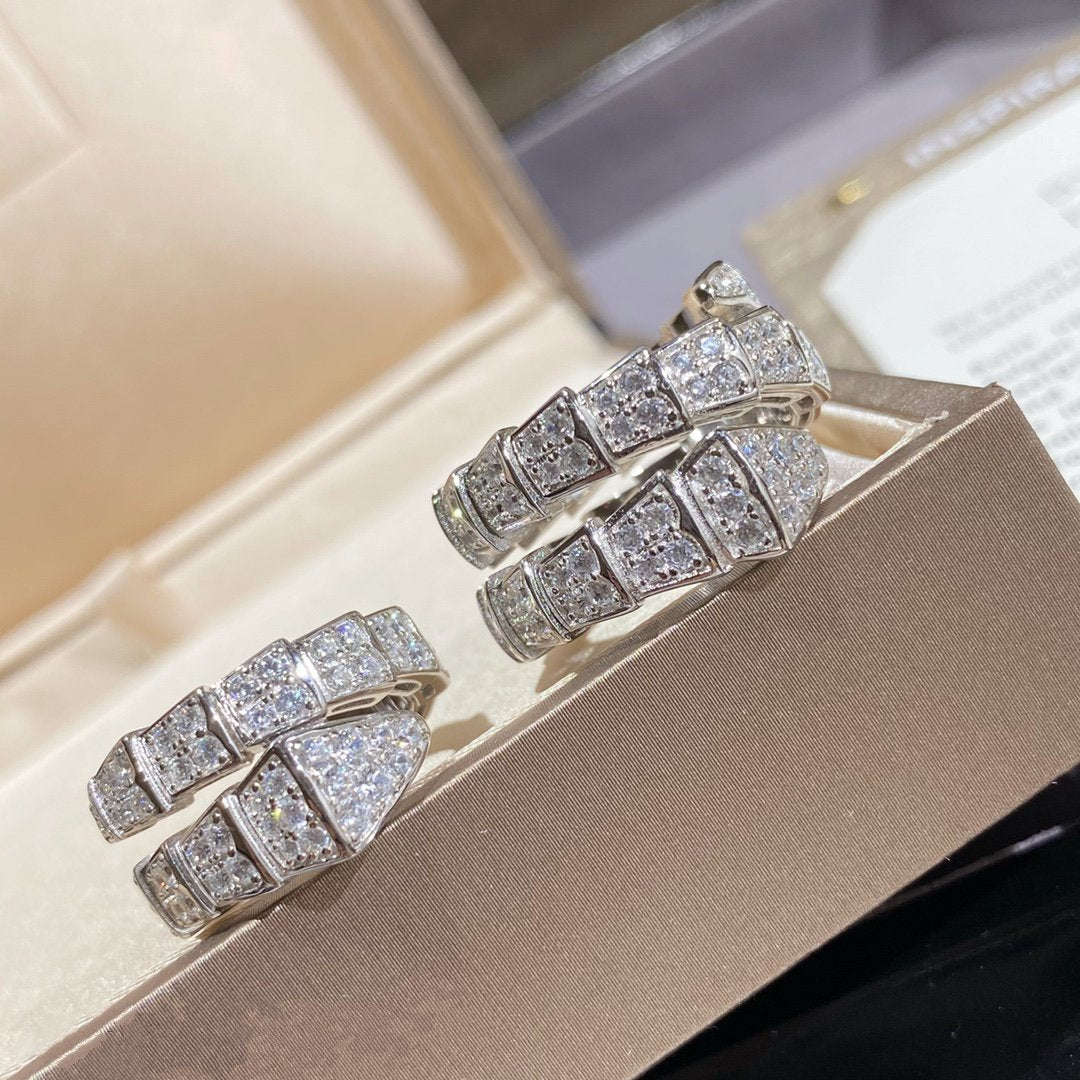 [⭐Luxus]SERPENTI DOPPELRING SILBER DIAMANTBESETZT