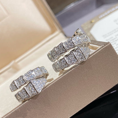 [⭐Luxus]SERPENTI DOPPELRING SILBER DIAMANTBESETZT