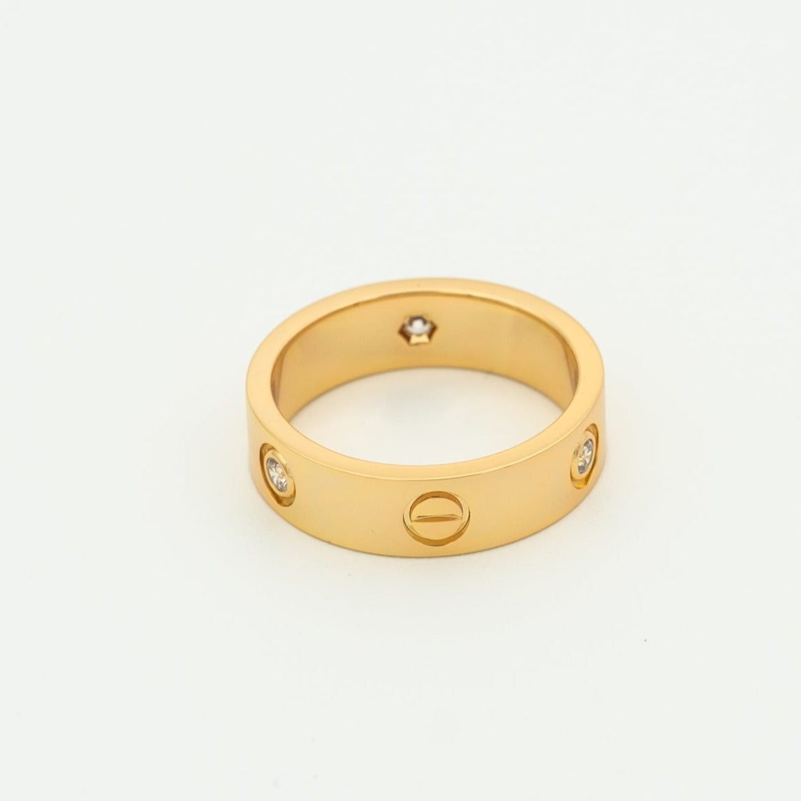 [Luxery]LOVE RING 5.5MM 3 DIAMONDS PINK GOLD