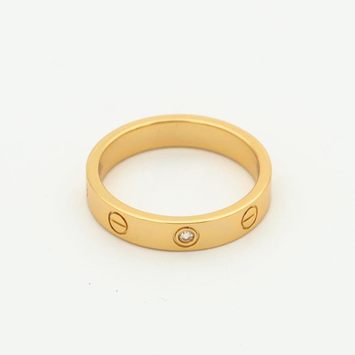 [Luxery]LOVE RING 4MM 1 DIAMOND PINK GOLD