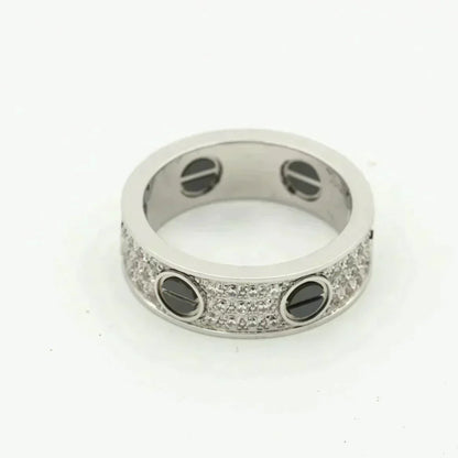 [Luxery]LOVE RING 5.5MM DIAMONDS PAVED CERAMIC