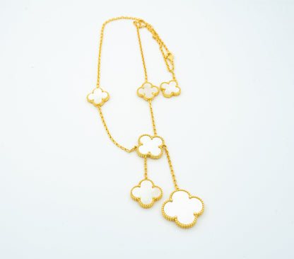 [Luxery]CLOVER MOTHER OF PEARL NECKLACE 6 MOTIF