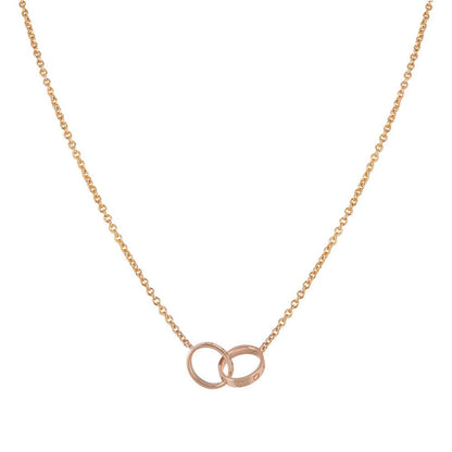 [Luxery]LOVE NECKLACE DOUBLE RING PINK GOLD