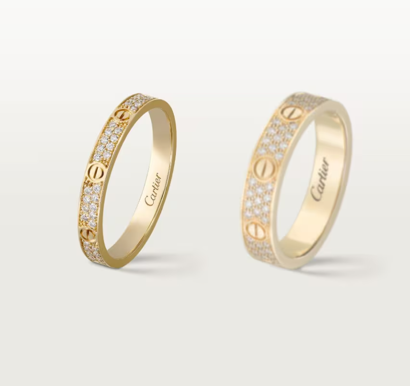 [Luxery]LOVE RING 2.6mm-wide full-diamond ring Gold