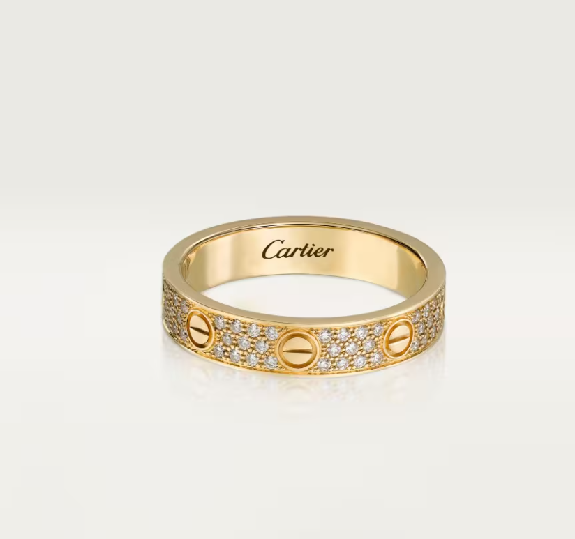[Luxery]LOVE RING 4mm-wide full-diamond ring GOLD