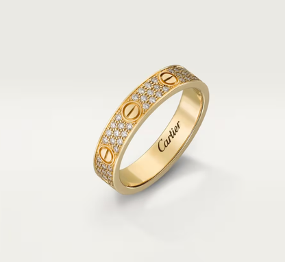 [Luxery]LOVE RING 4mm-wide full-diamond ring GOLD