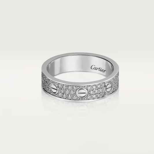 [Luxery]LOVE RING 4mm-wide full-diamond ring silver