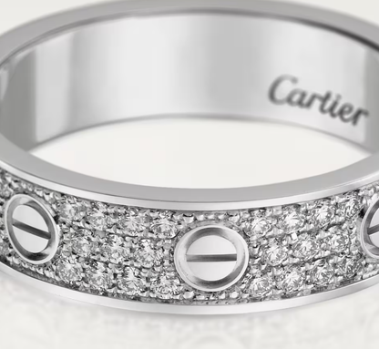 [Luxery]LOVE RING 4mm-wide full-diamond ring silver