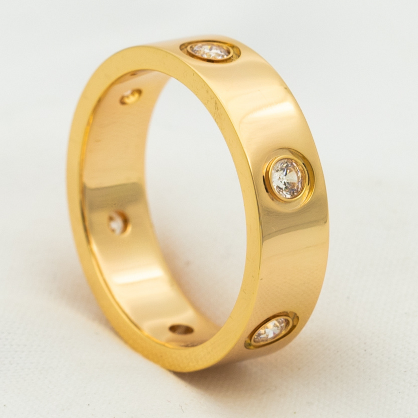 [Luxery]LOVE RING 5.5MM 6 DIAMONDS PINK GOLD