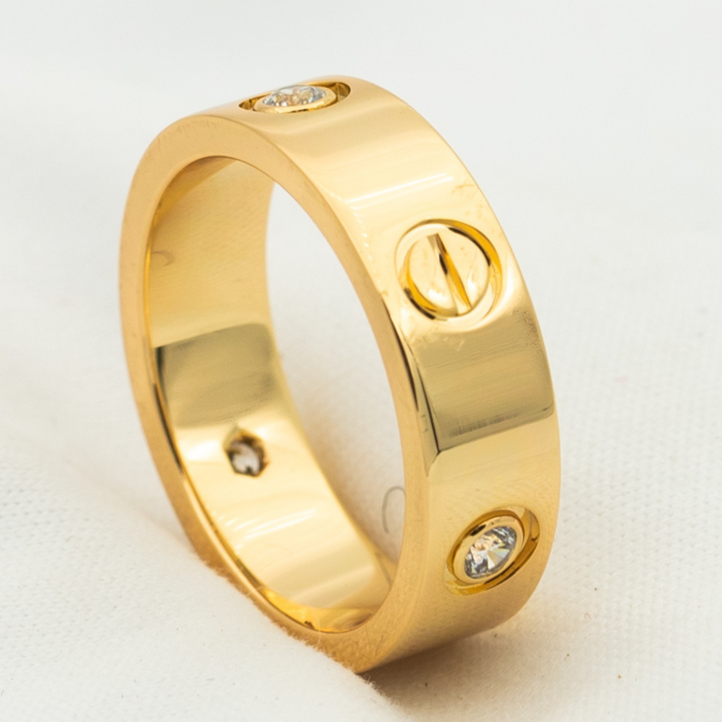 [Luxery]LOVE RING 5.5MM 3 DIAMONDS PINK GOLD