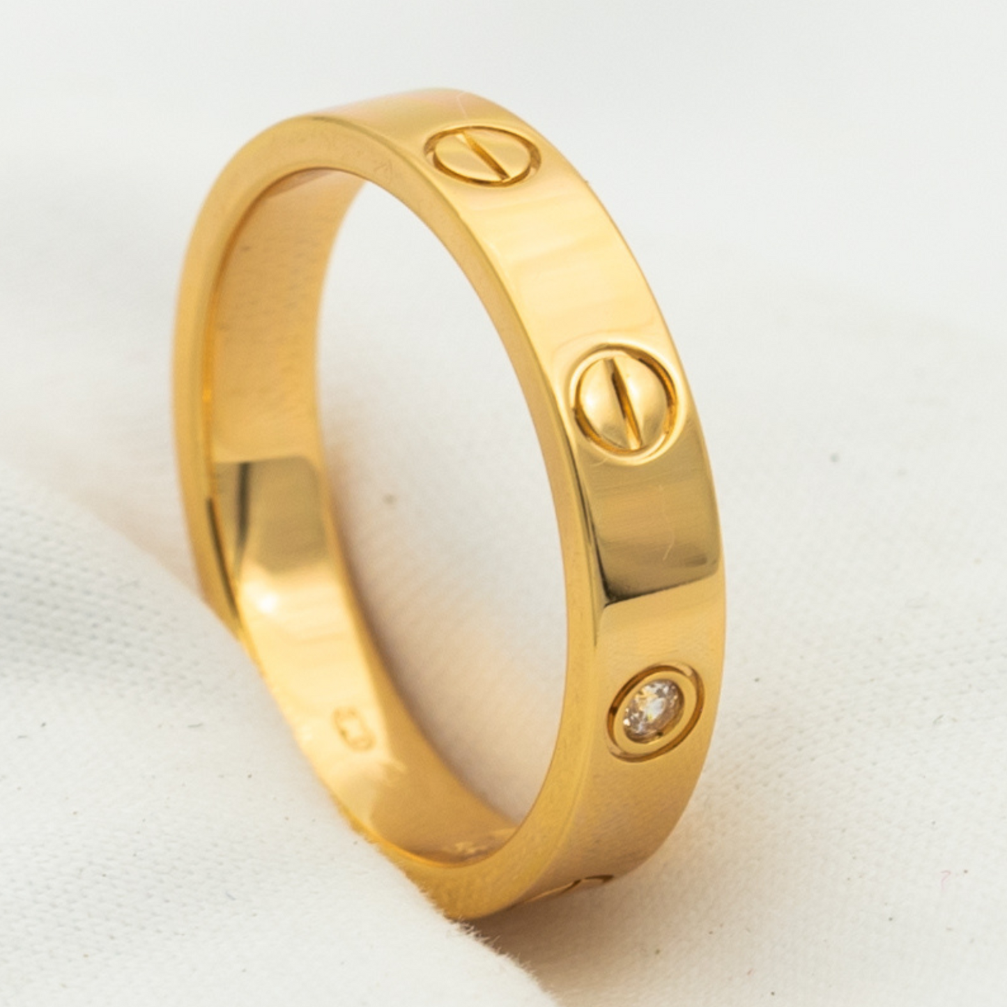 [Luxery]LOVE RING 4MM 1 DIAMOND PINK GOLD