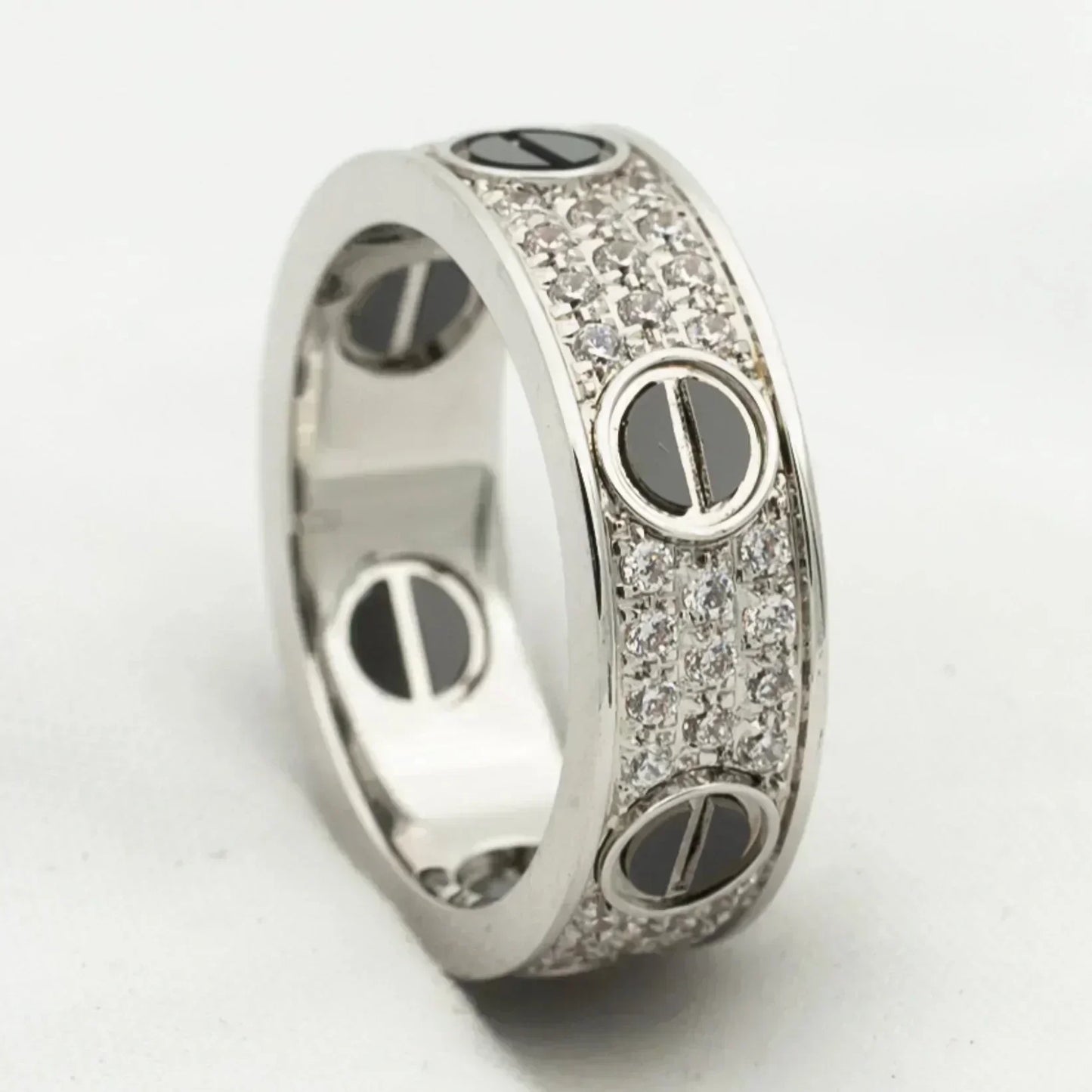 [Luxery]LOVE RING 5.5MM DIAMONDS PAVED CERAMIC