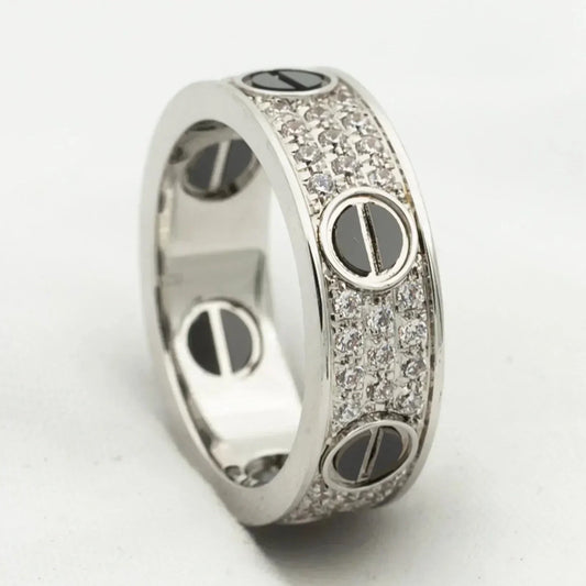 [Luxery]LOVE RING 5.5MM DIAMONDS PAVED CERAMIC