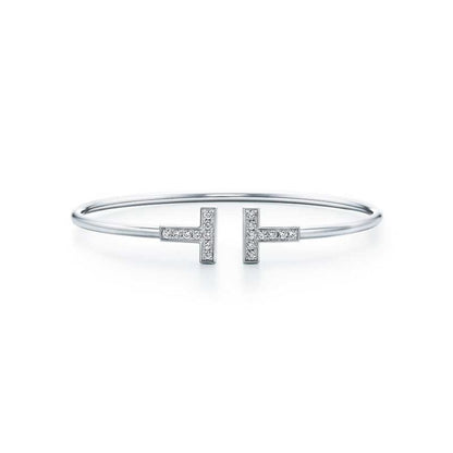 [⭐ラグジュアリー・ジュエルズ] Tブレスレット 1.8mm ダイヤモンド シルバー