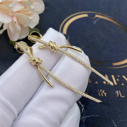 [⭐Luxery Jewels]KNOTEN-OHRHÄNGER IN GELBGOLD MIT DIAMANTEN