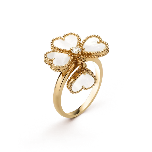 [Luxery]SWEET CLOVER WHITE MOP RING