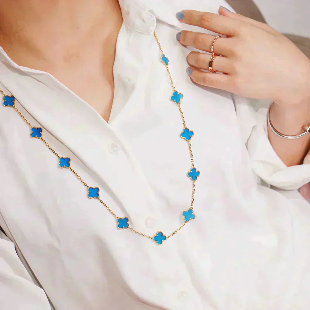[Luxery]CLOVER 20 MOTIFS TURQUOISE GOLD