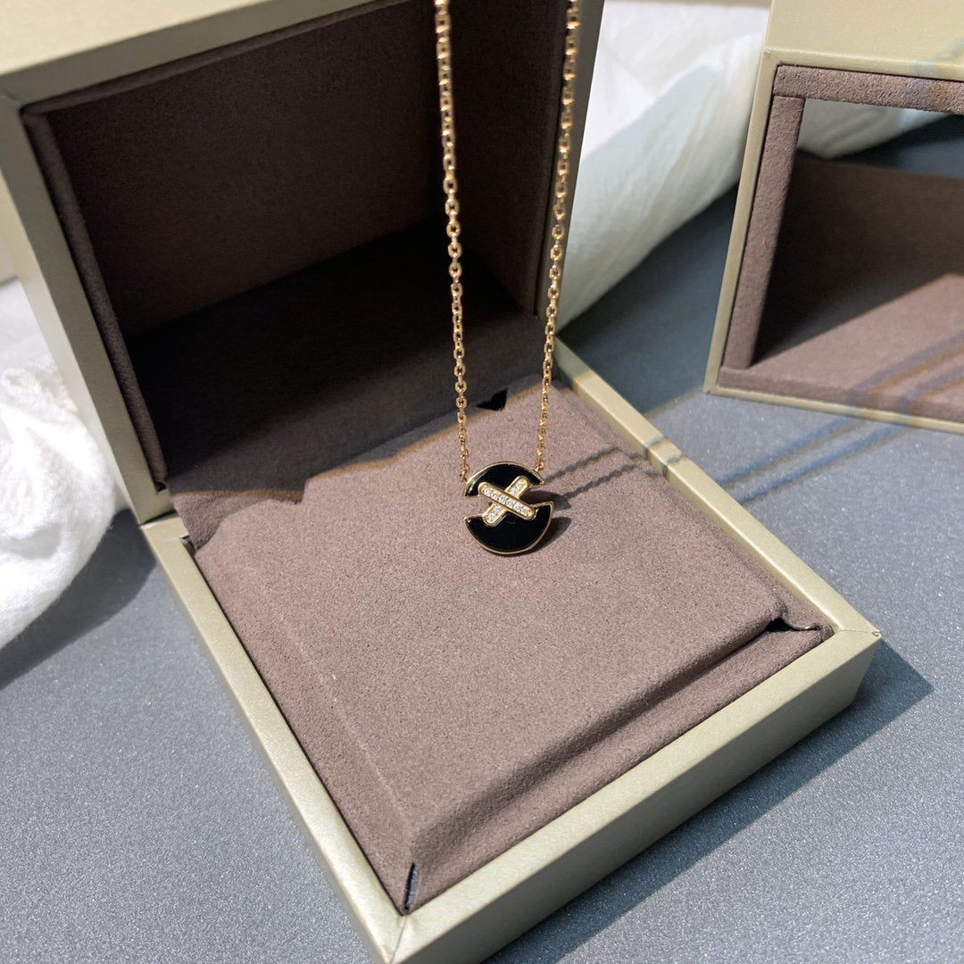 [Luxery]JEUX DE PINK GOLD DIAMOND NECKLACE