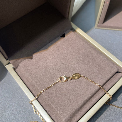 [Luxery]JEUX DE PINK GOLD DIAMOND NECKLACE