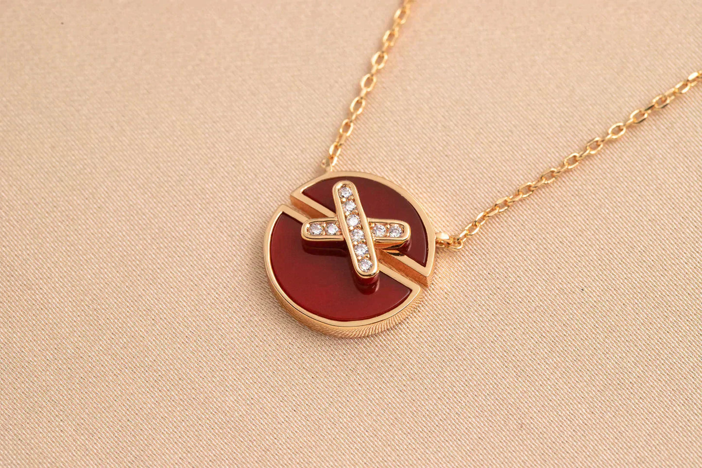 [Luxery]JEUX DE ROSE GOLD DIAMOND NECKLACE