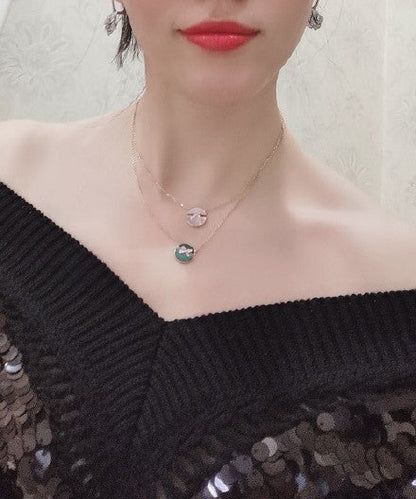 [Luxery]JEUX DE PINK GOLD DIAMOND NECKLACE