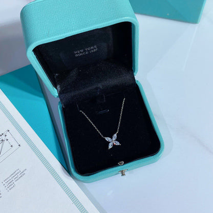 [⭐Luxery Jewels]VICTORIA ANHÄNGER-HALSKETTE AUS PLATIN UND DIAMANTEN