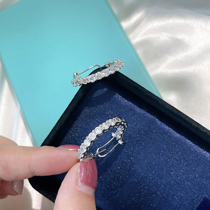 [⭐Luxery Jewels]SILBERNE DIAMANT-CREOLEN