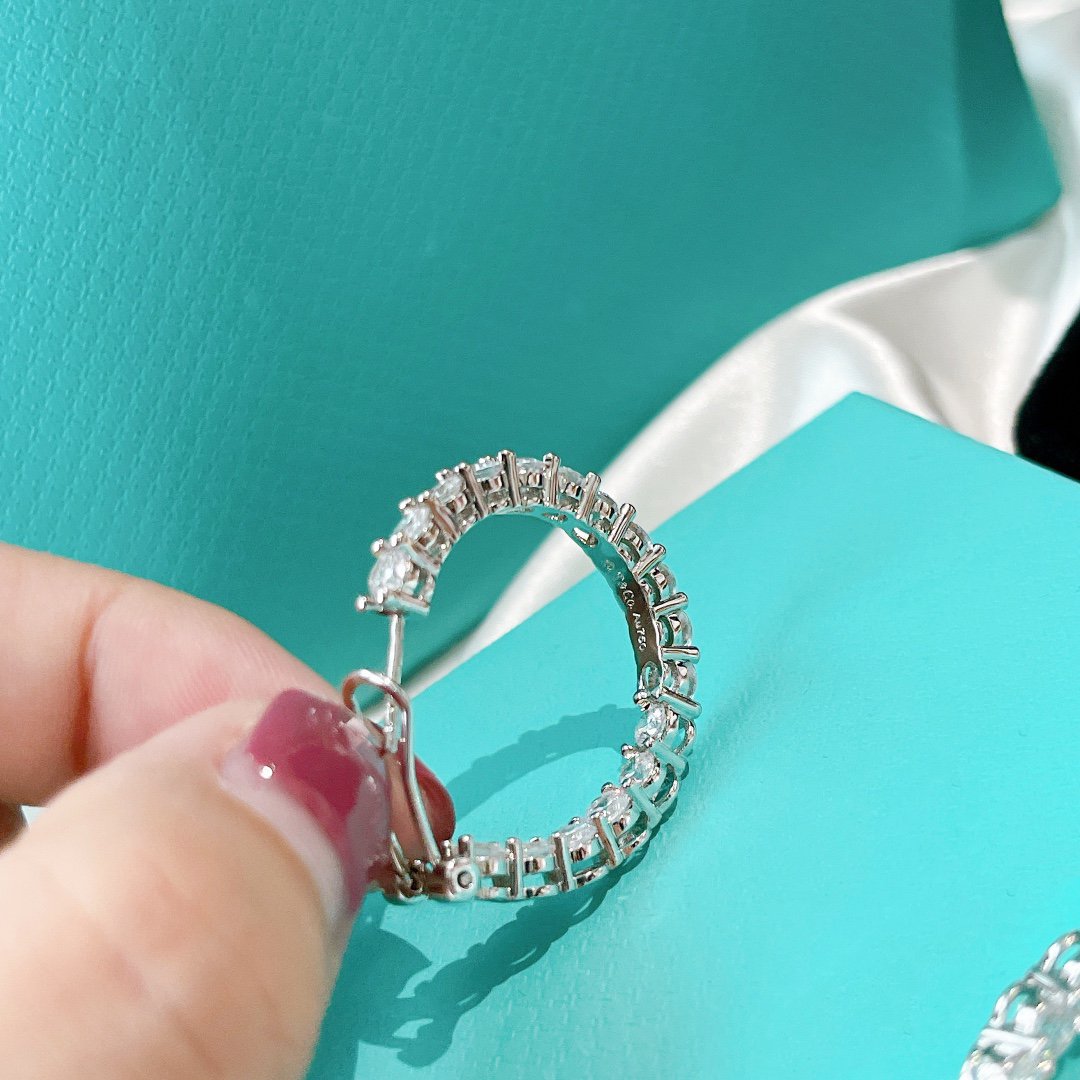 [⭐Luxery Jewels]SILBERNE DIAMANT-CREOLEN