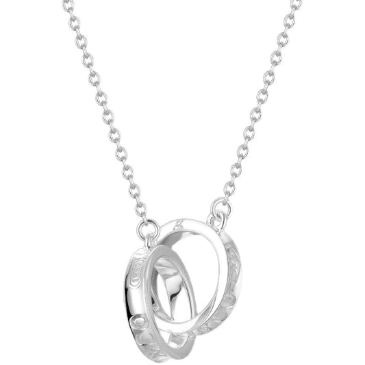 [⭐Luxery Jewels]NECKLACE FEMALE DOUBLE RING DOUBLE CIRCLE COUPLE PENDANT