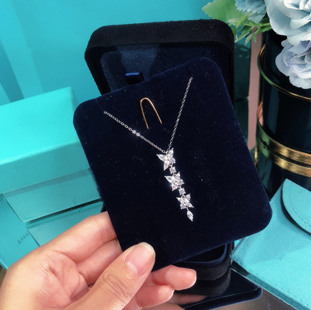[⭐Luxery Jewels]MIXED CLUSTER DIAMOND DROP PENDANT