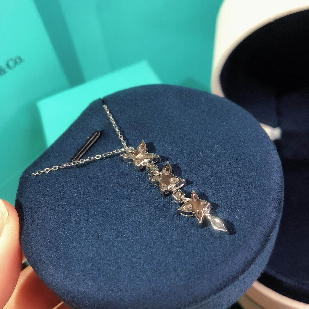 [⭐Luxery Jewels]MIXED CLUSTER DIAMOND DROP PENDANT