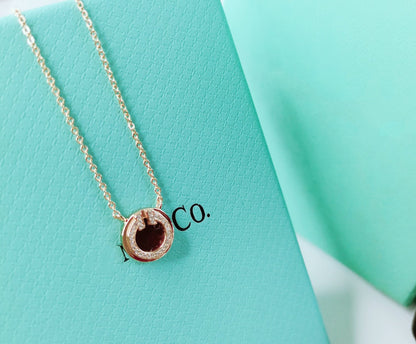 [⭐Luxery Jewels]DIAMOND AND MOTHER PEARL CIRCLE NECKLACE PENDANT