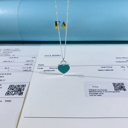 [⭐Luxery Jewels]SMALL HEART TAG PENDANT STERLING SILVER