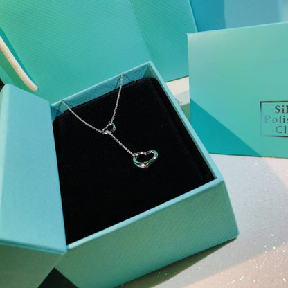 [⭐Luxery Jewels]オープンハート ラリエットネックレス シルバー