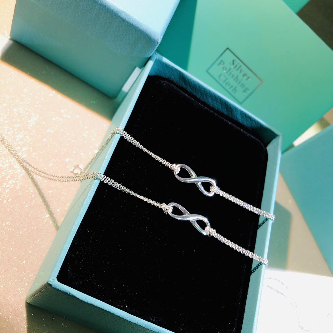 [⭐Luxery Jewels]SILBERNE UNENDLICHKEITS-DOPPELKETTEN-HALSKETTE