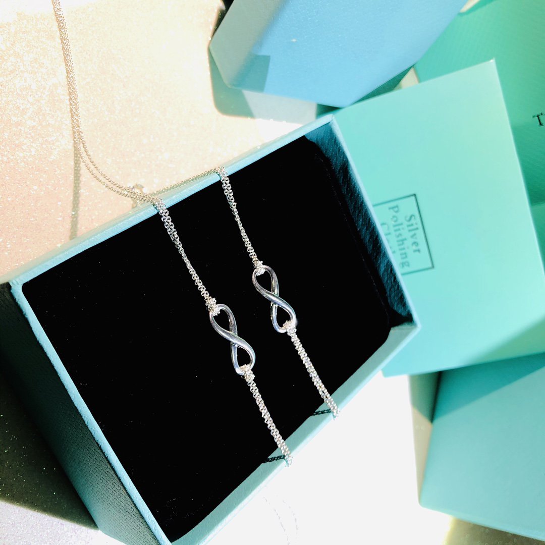 [⭐Luxery Jewels]SILBERNE UNENDLICHKEITS-DOPPELKETTEN-HALSKETTE