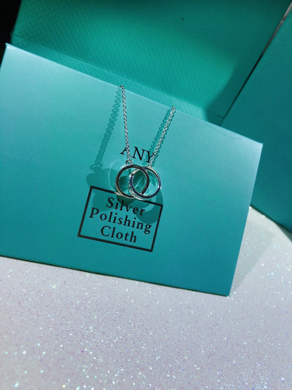 [⭐Luxery Jewels]KLEINE KETTE MIT INEINANDERGREIFENDEM KREIS-ANHÄNGER
