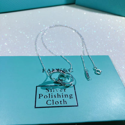 [⭐Luxery Jewels]KLEINE KETTE MIT INEINANDERGREIFENDEM KREIS-ANHÄNGER