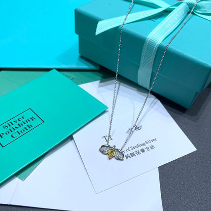 [⭐Luxery Jewels]PAPER FLOWERS YELLOW DIAMOND FIREFLY PENDANT