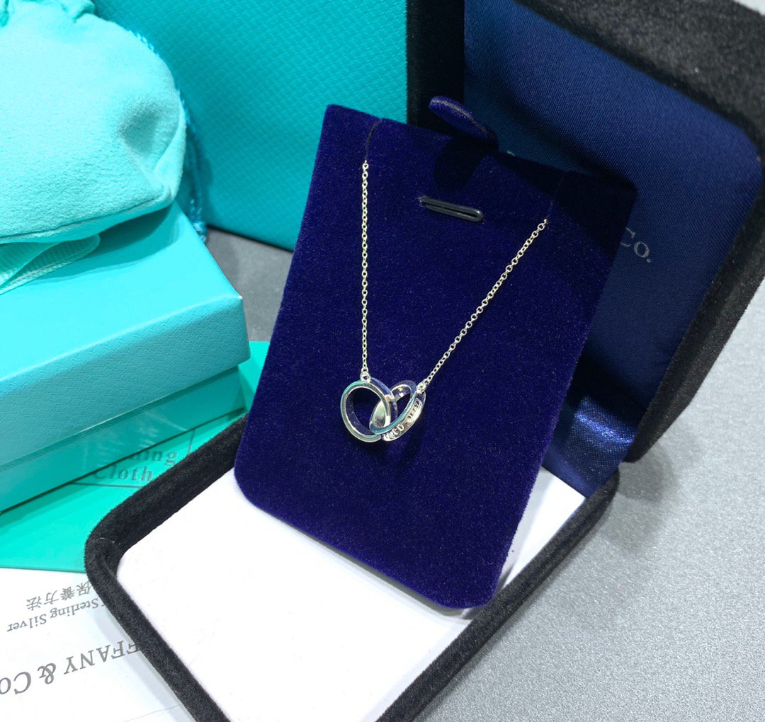 [⭐Luxery Jewels]インターロッキング サークル ペンダント シルバー スモール ネックレス