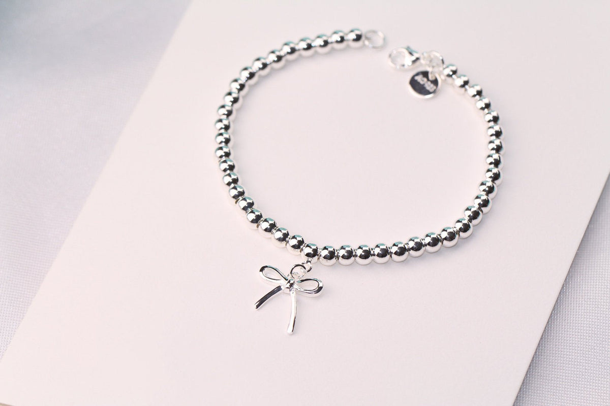 [⭐Luxery Jewels]STERLING SILVER BOW BEAD BRACELET