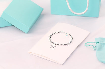 [⭐Luxery Jewels]STERLING SILVER BOW BEAD BRACELET
