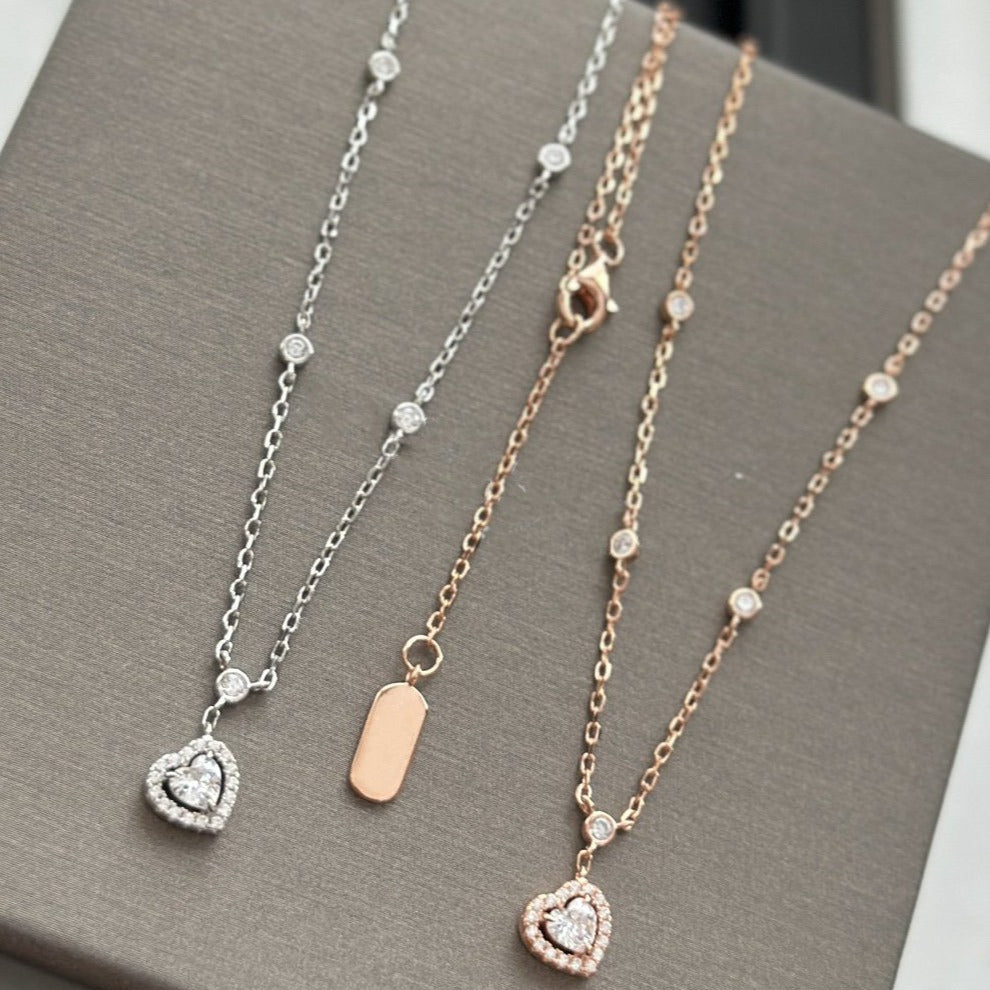 [Luxery]JOY HEART DIAMOND NECKLACE