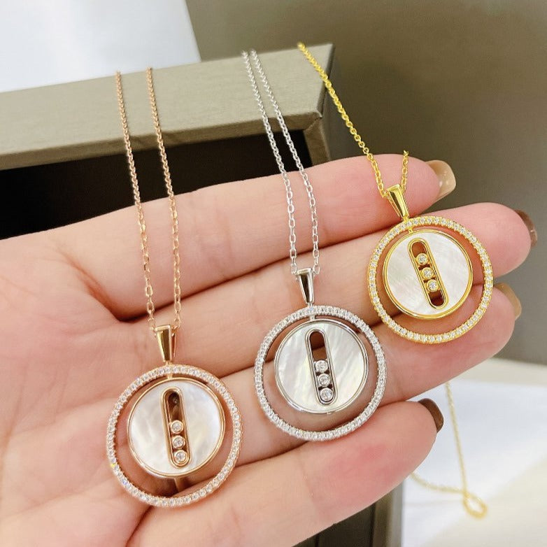 [Luxery]Demo MOVE MM NACRE BLANCHE DIAMOND NECKLACE