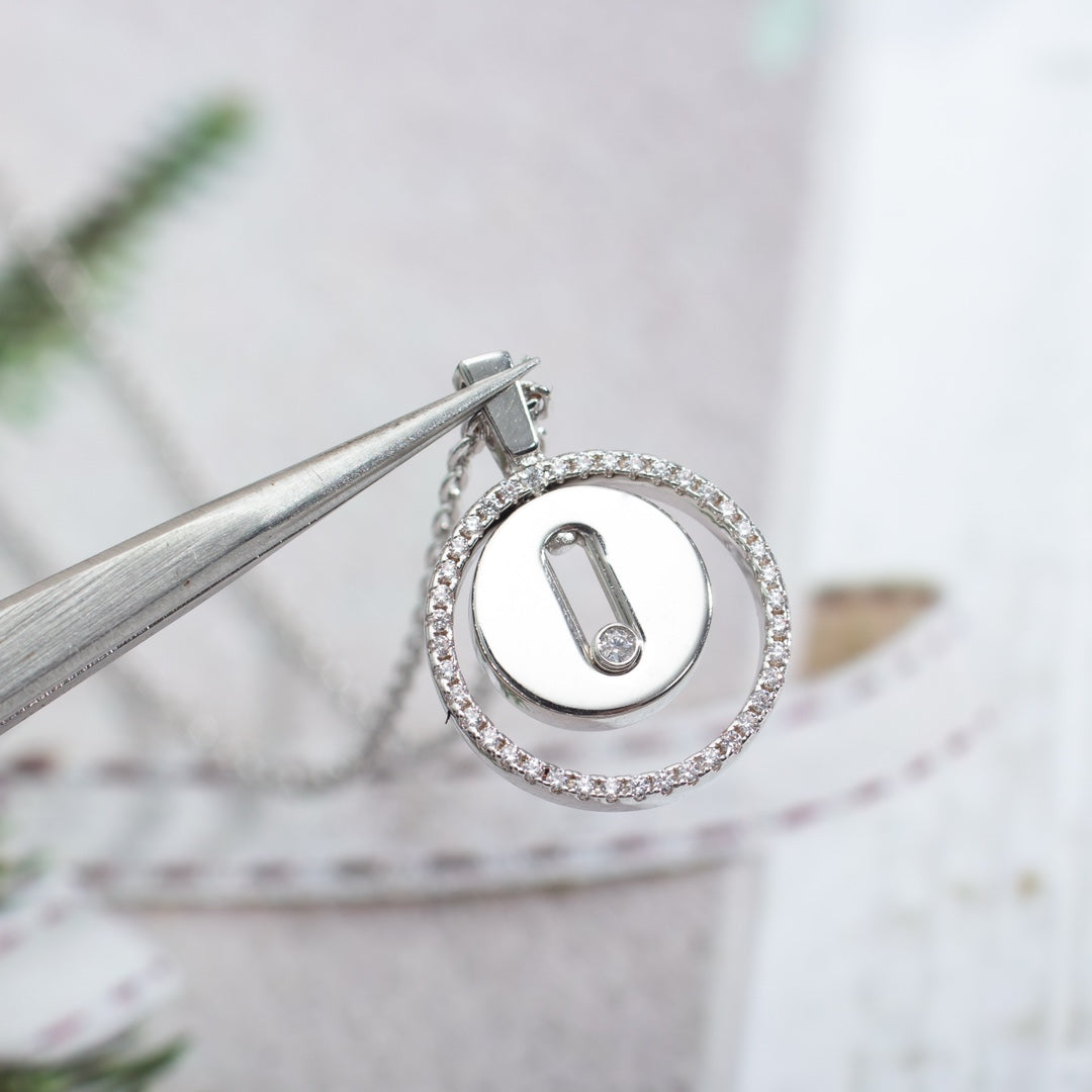 [Luxery]Demo MOVE PM NECKLACE SILVER DIAMOND