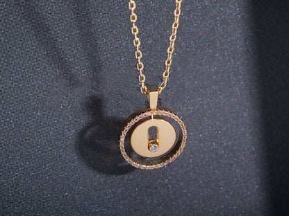 [Luxery]Demo MOVE PM NECKLACE PINK GOLD DIAMOND